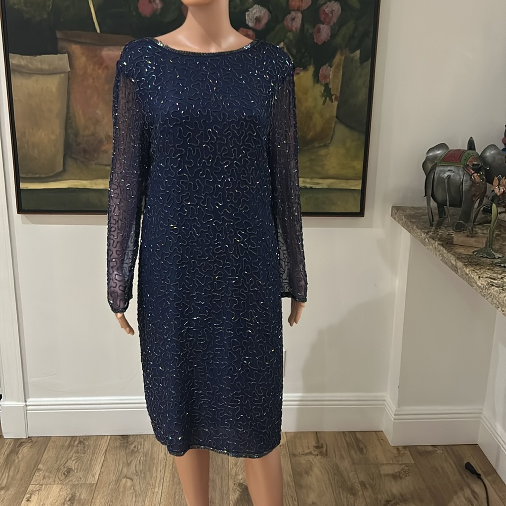 Maison Magique blue beaded dress